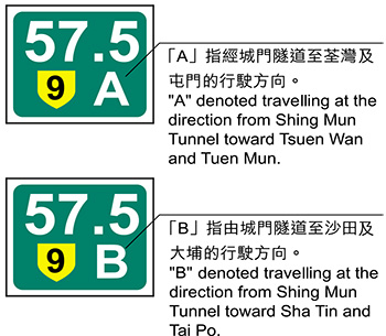 Chainage markers (For Route 9 only)